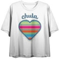 thumbnail image 1 of Chula Mexican Woven Heart Sarape Women's White Graphic Crop Tee-2XL, 1 of 3