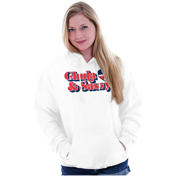 Chula and Sassy Cute Proud Dominicana Women Plus Size Graphic Pullover Hoodie Brisco Brands 5X