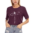 thumbnail image 1 of Chulianyouhuo Dragonfly Shirts Women Cute Graphic Tees Short Sleeve Summer Tops Crew Neck, 1 of 6