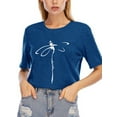 thumbnail image 1 of Chulianyouhuo Dragonfly Shirts Women Cute Graphic Tees Short Sleeve Summer Tops Crew Neck, 1 of 6