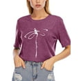 thumbnail image 1 of Chulianyouhuo Dragonfly Shirts Women Cute Graphic Tees Short Sleeve Summer Tops Crew Neck, 1 of 6