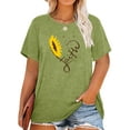 thumbnail image 1 of Chulianyouhuo Faith Women Plus Shirt Graphic Christian Casual Vintage Tshirt Short Sleeve Summer Oversized Tee Tops, 1 of 7