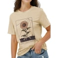 thumbnail image 1 of Chulianyouhuo Sunflower Shirts for Women Flower Graphic Tees Short Sleeved Casual T-Shirt, 1 of 5