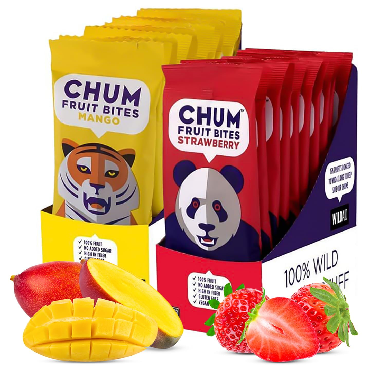 Chum Fruit Snacks 100 AIF4 Real Fruit Snack for Adults (Mango