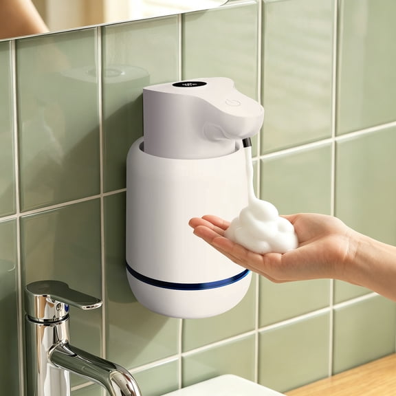 Chumajor Smart sensor Soap Dispenser with Digital Display, 420mL Infrared Automatic Foam Dispenser, IPX5 Waterproof, Type-C Rechargeable