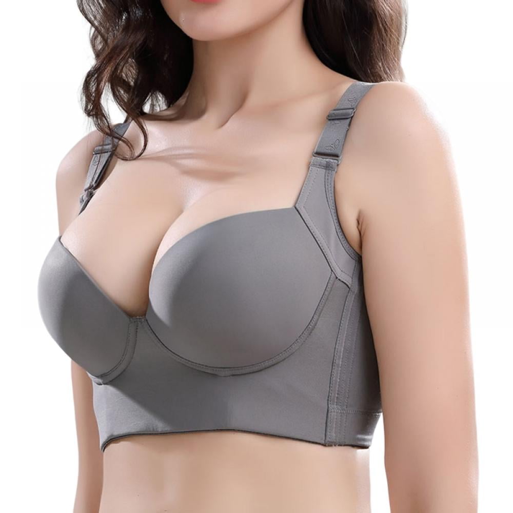 Push Up Bras for Women Full Back Coverage Hide Fat Smooth Bra Invisible  Sports Bra Daily Bra with Wide Straps Women's Full Figure Beauty Back  Smoothing Bra Chumbo Bra High Impact Fitness