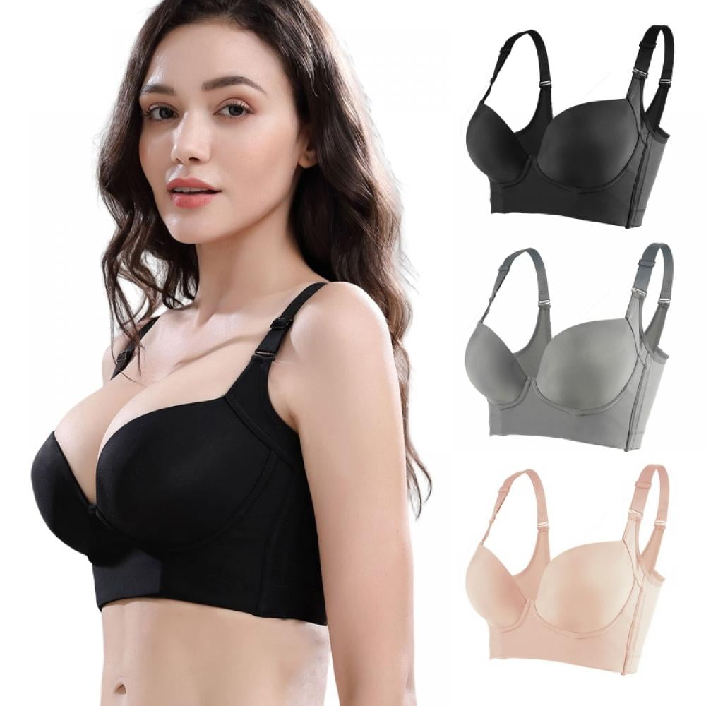  HOMRAA Women's Sculpting Uplift Bra, Fashion Deep Cup Bra Full  Back Coverage Hide Fat Smooth Bra (Color : Gray, Size : 38E) : Clothing,  Shoes & Jewelry