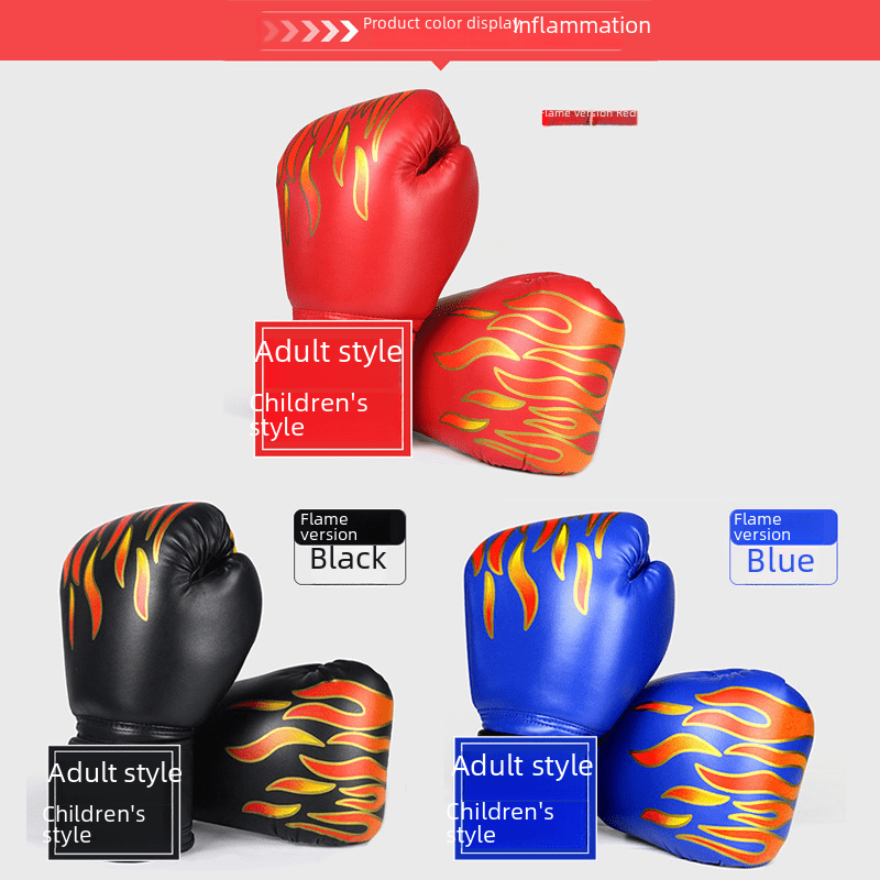 Chummist Red Flame Tiger Figure Boxing King Boxing Gloves Adult