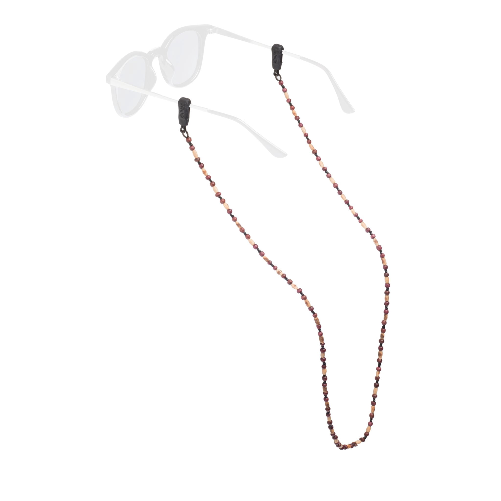 Chums Beaded Wood Eyewear Retainer for Unisex Glasses, Small Wood Beads