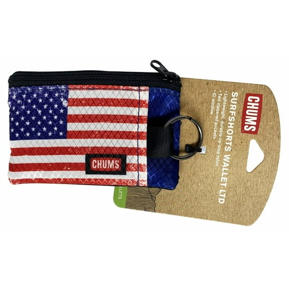 Chums Original Surfshort Wallet USA Flag Patterns Durable rip-stop Nylon