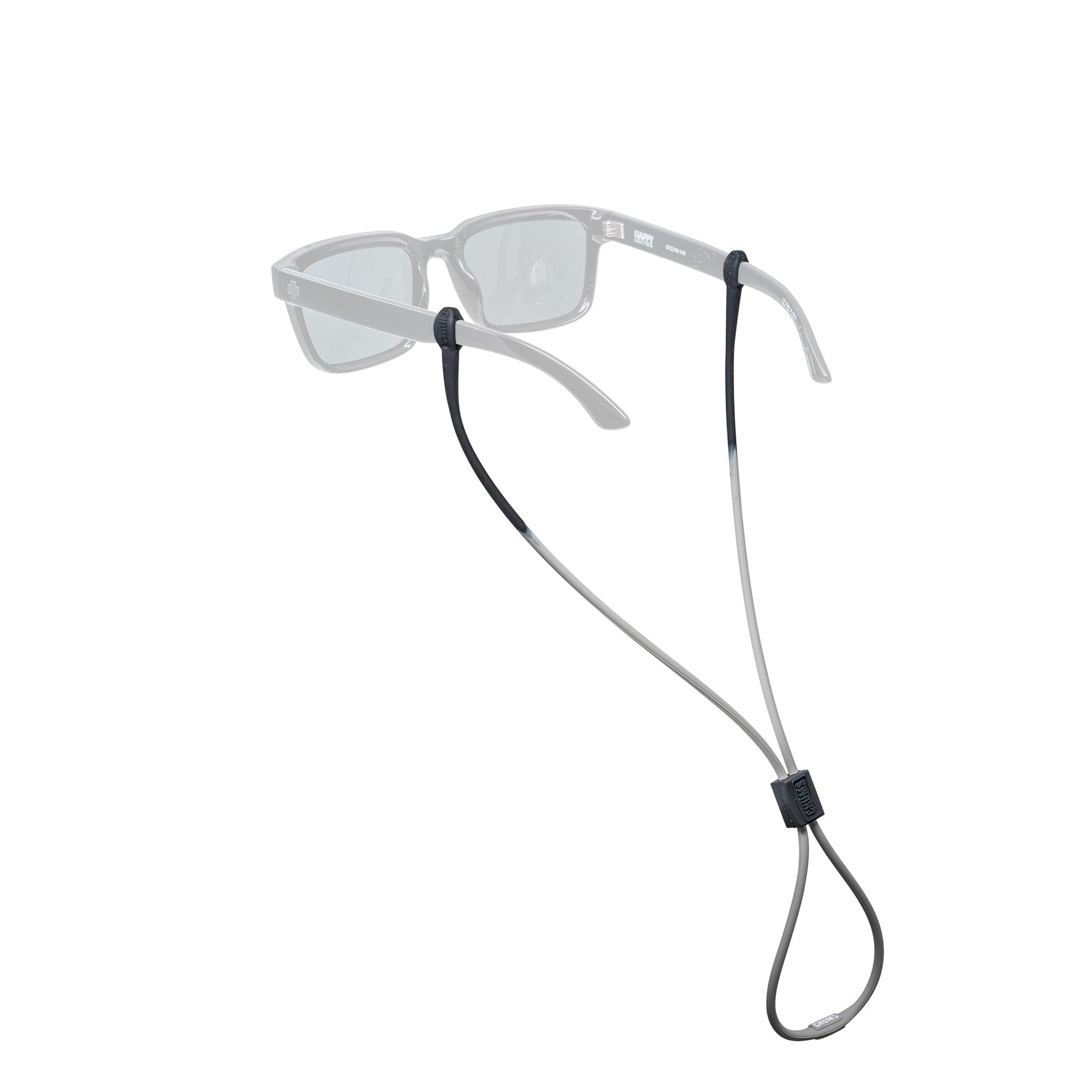 Chums Slim Adjustable Silicone Eyewear Retainer for Unisex Glasses, Black/Grey