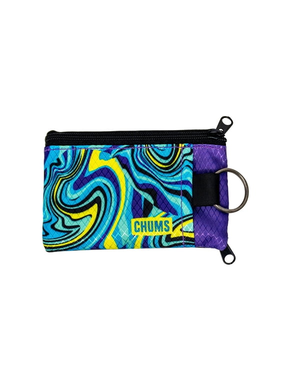 Surfshorts Keychain Wallet (Trip) - Slim RFID Blocking Nylon Travel Wallet w/ ID Window
