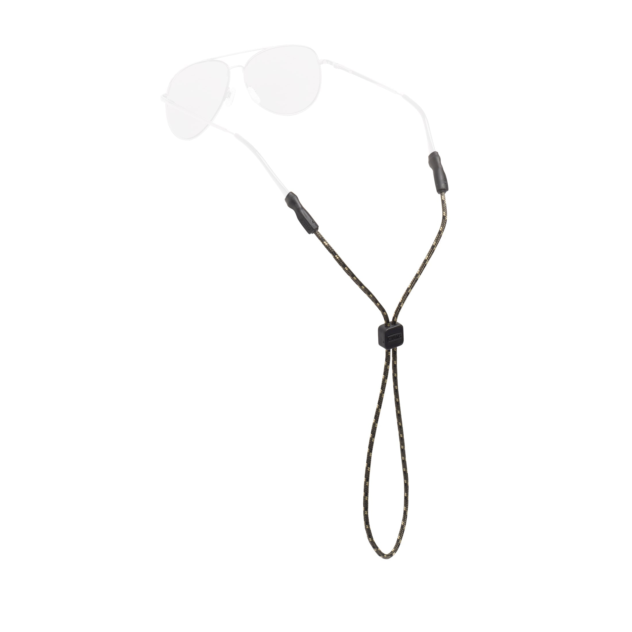 Chums Universal Fit Adjustable Eyewear Holder Sunglasses Strap for Men and Women - Olive/Gold/Black