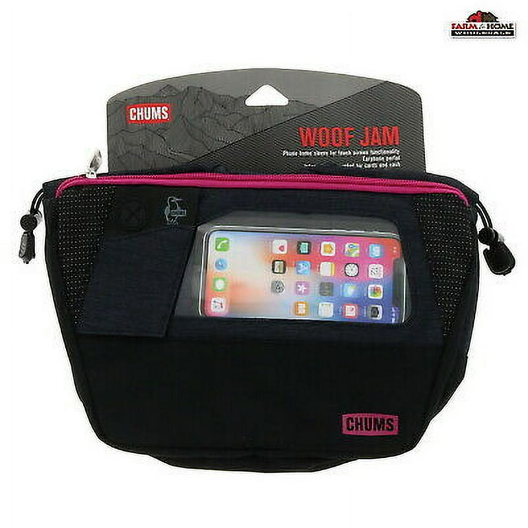 Chums Woof Jam Waist Pack Hydration Pack Phone Case Black Pink New