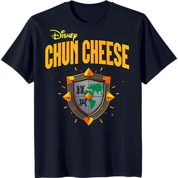 Chun Cheese Black T-Shirt with Yellow Gold