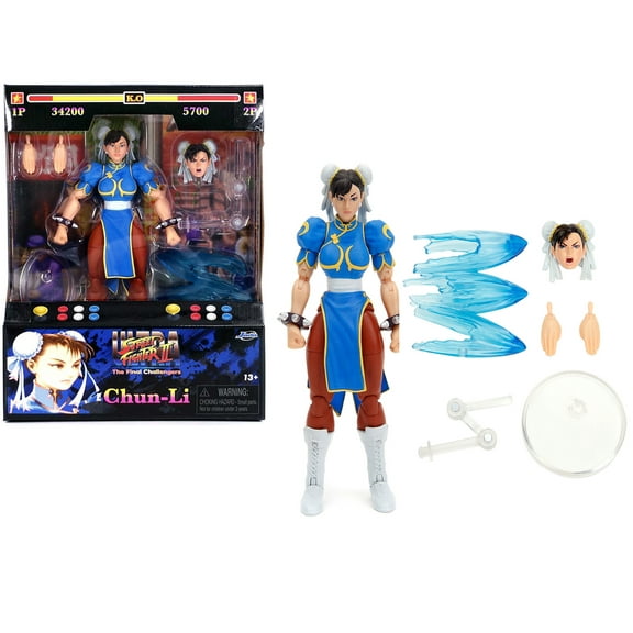 Chun-Li 6" Moveable Figure with Accessories and Alternate Head and Hands "Ultra Street Fighter II: The Final Challengers" (2017) Video Game model by Jada