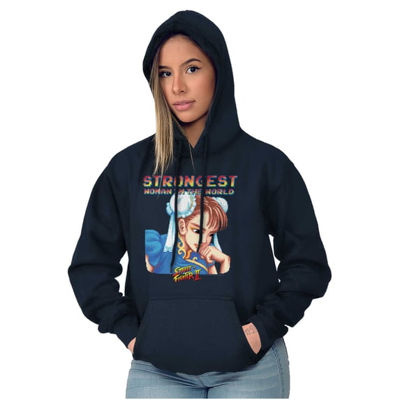 Chun Li Strong Feminist Girl Power Hoodie Sweatshirt Women Brisco Brands M