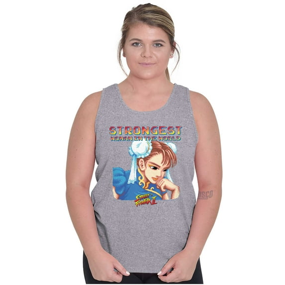 Chun Li Strong Feminist Girl Power Tank Top Tee Shirt Women Brisco Brands S