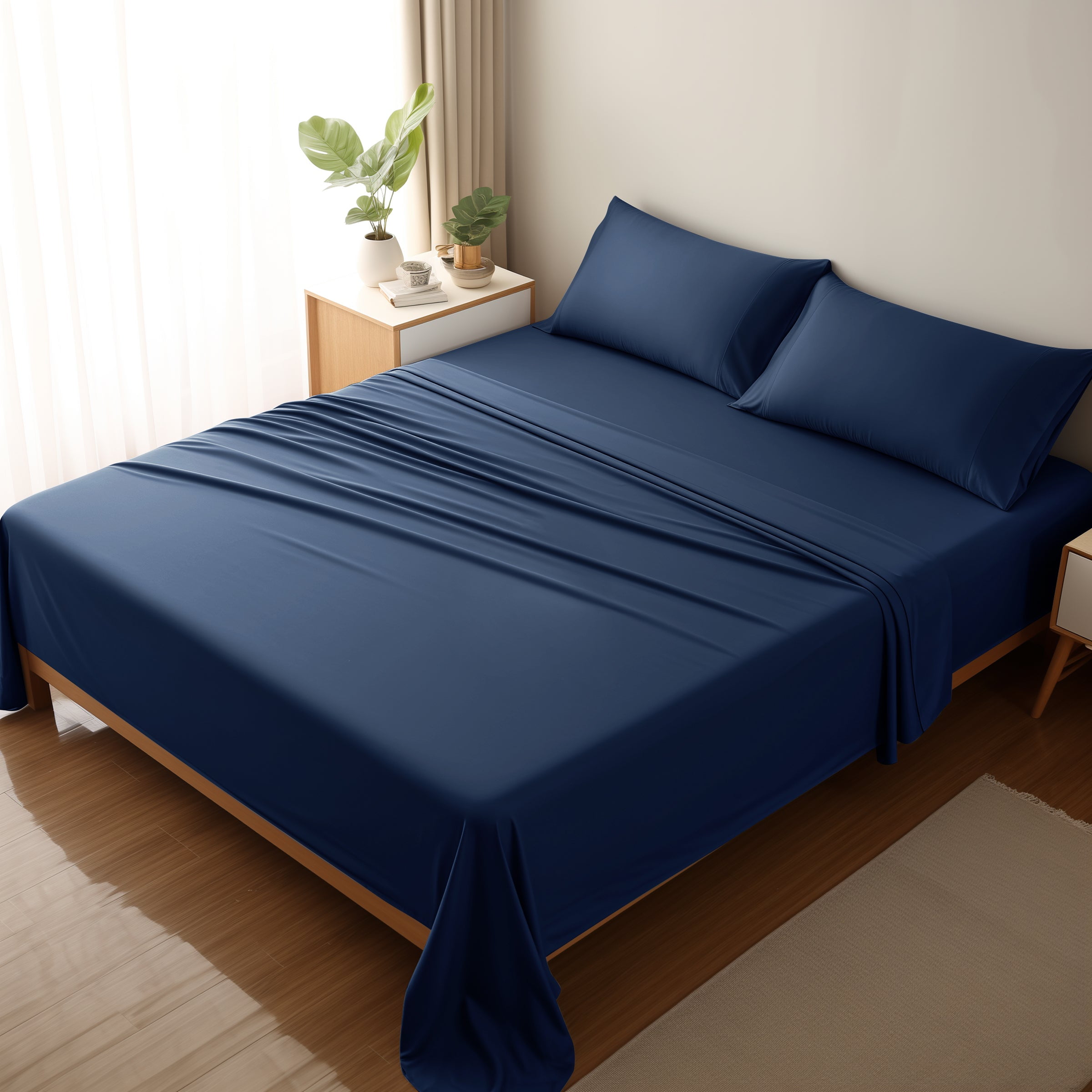 Chun Yi Deep Pocket Bed Sheets Set 4-Piece Full Bed Sets Soft ...