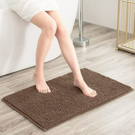 Chun Yi Non-slip Bathroom Rugs Chenille Soft Absorbent Plush Bath Mat (Brown,24"*60")