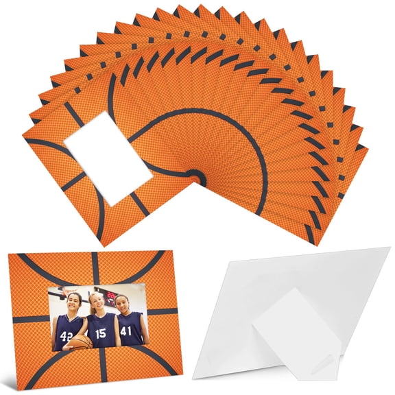 Chunful 24 Pcs 8'' x 10''Basketball Picture Frame Paper Senior Photo Frames Gifts for Tabletop Display Home Hotel Office Decoration, Fits Display 4'' x 6'' Photos C113