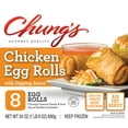 thumbnail image 1 of Chung’s Chicken Egg Rolls with Sweet and Sour Sauce, Air Fry Ready, 24 oz, 8 Count Box, (Frozen), 1 of 10
