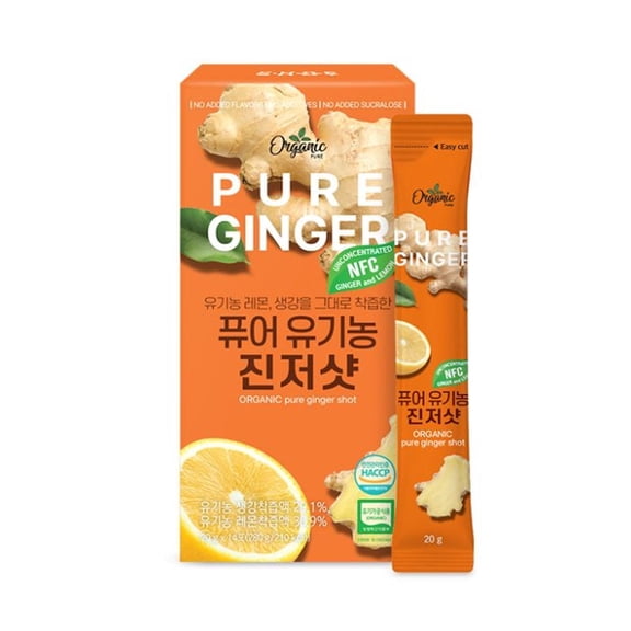 Chunho Ncaref Korean Ginger Shot, NFC Lemon Ginger Juice, No Additives, Easy-Cut Stick Pouch (20g14sticks)