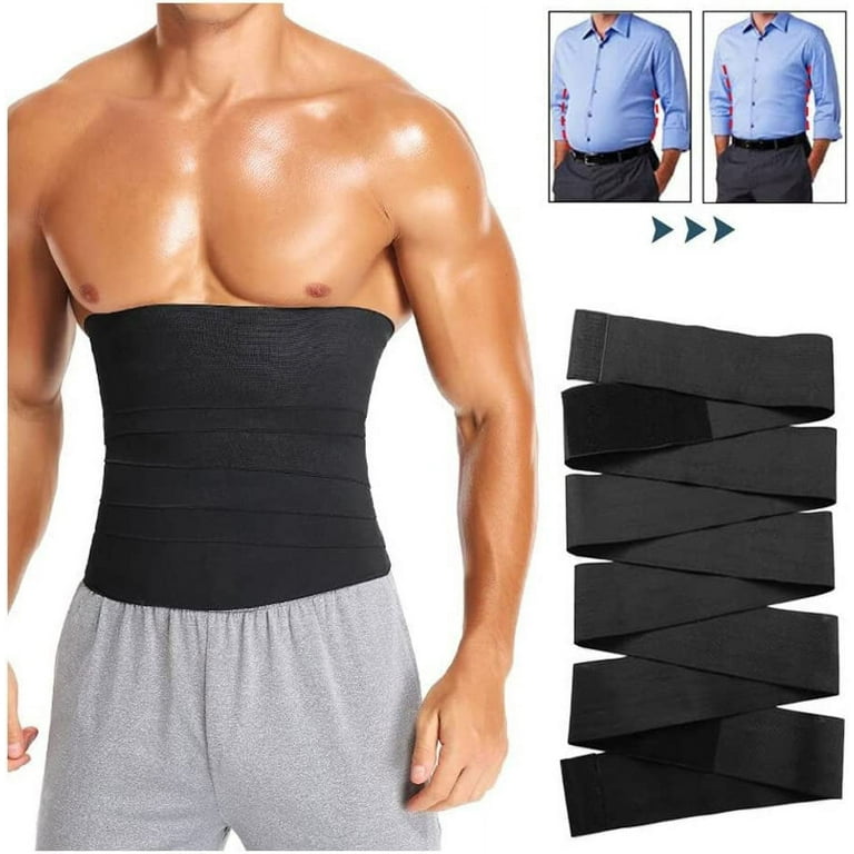 Chunhong Wrap Bandage Adjustable Bandage Wrap Waist Trainer for Men Invisible Wrap Waist Trimmer Belt for Men 4M 13.2Ft Black