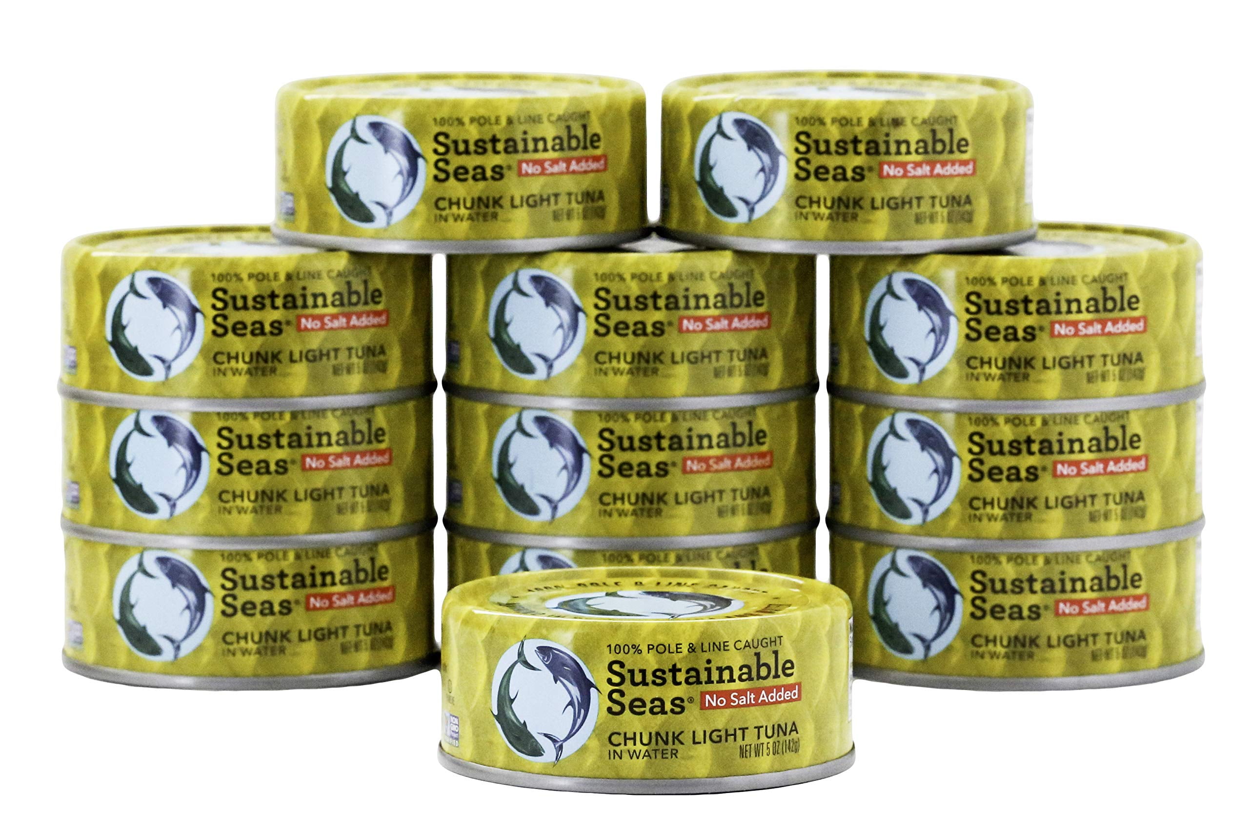 , Chunk Light Tuna In Water, No Salt Added, 3Rd Party Mercury Tested, 100% Sustainably Caught, 5 Ounce (Pack Of 12)