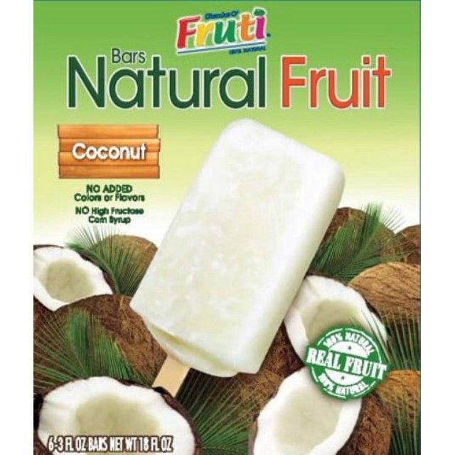 Chunks O' Fruti Coconut Fruit Bars, Vegan, 3 fl oz Bars, 6 Count Box