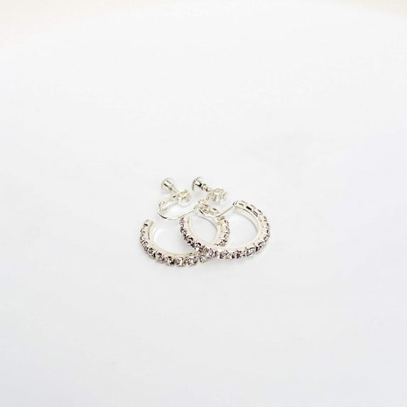 GOGIRL! USA Chunky 1" Hoop Earrings Clip, Silver for All Ages