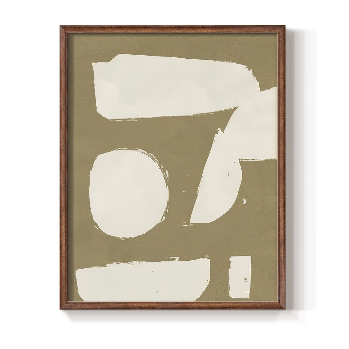 Chunky Abstract I Framed Print in Brown Solid Wood Framed Print No Nail Hanging