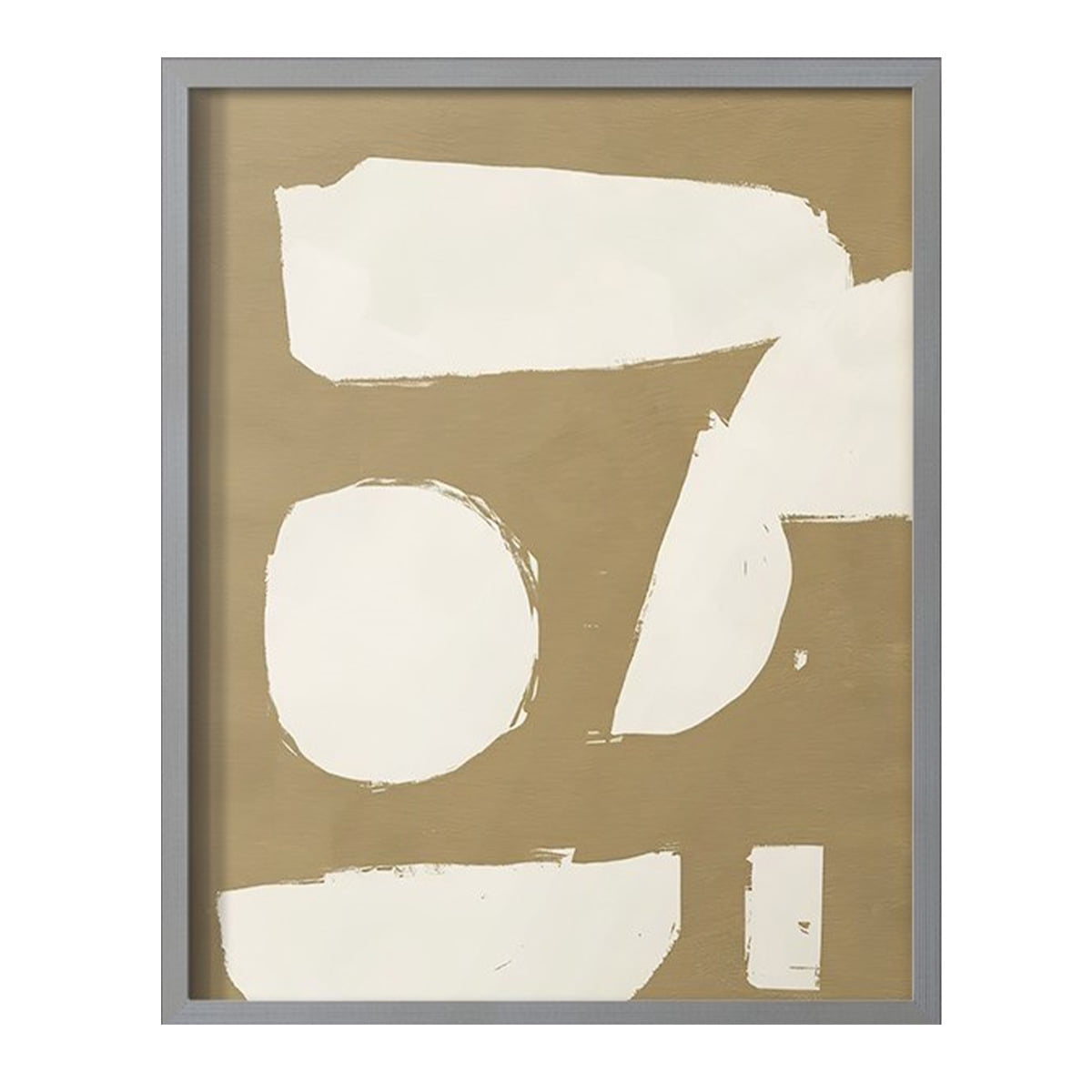 Chunky Abstract I Framed Print in Gray Solid Wood Framed Print No Nail Hanging