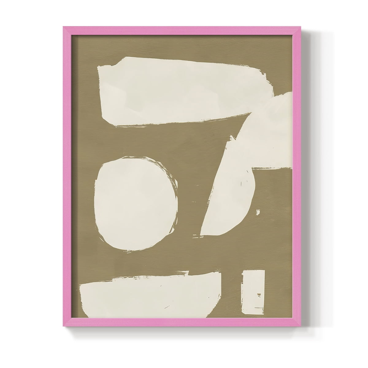 Chunky Abstract I Framed Print in Pink Solid Wood Framed Print No Nail Hanging