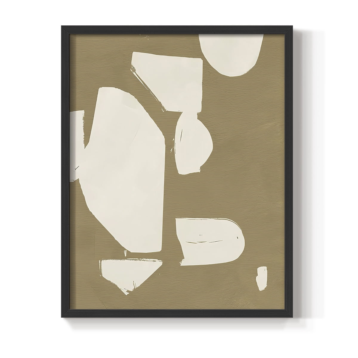 Chunky Abstract II Framed Print in Black Solid Wood Framed Print No Nail Hanging