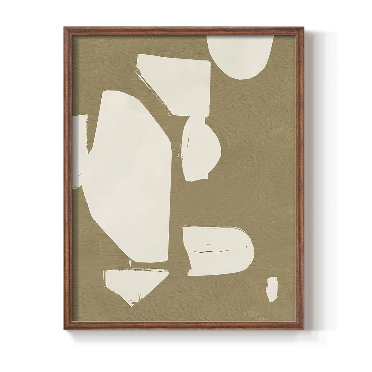 Chunky Abstract II Framed Print in Brown Solid Wood Framed Print No Nail Hanging