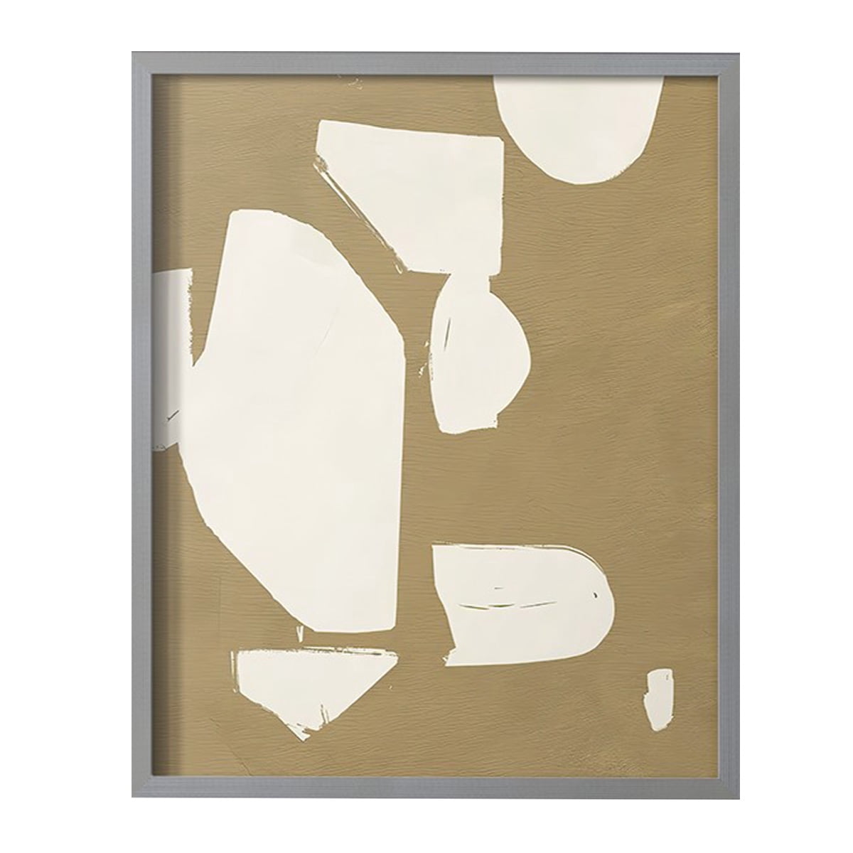 Chunky Abstract II Framed Print in Gray Solid Wood Framed Print No Nail Hanging