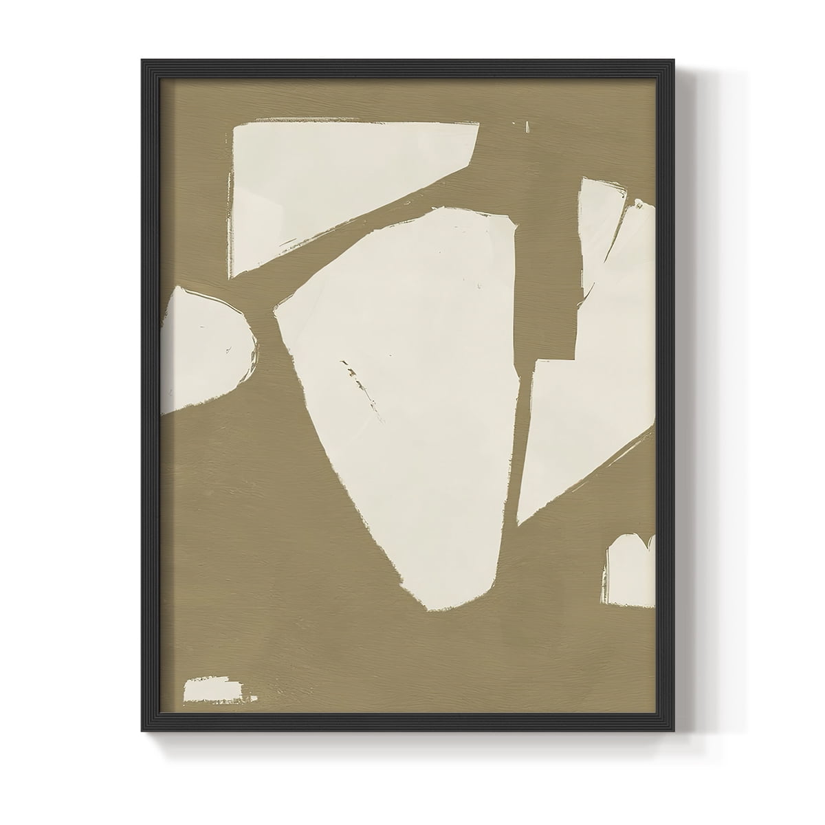Chunky Abstract III Framed Print in Black Solid Wood Framed Print No Nail Hanging