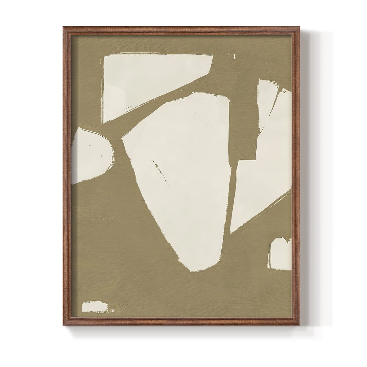 Chunky Abstract III Framed Print in Brown Solid Wood Framed Print No Nail Hanging