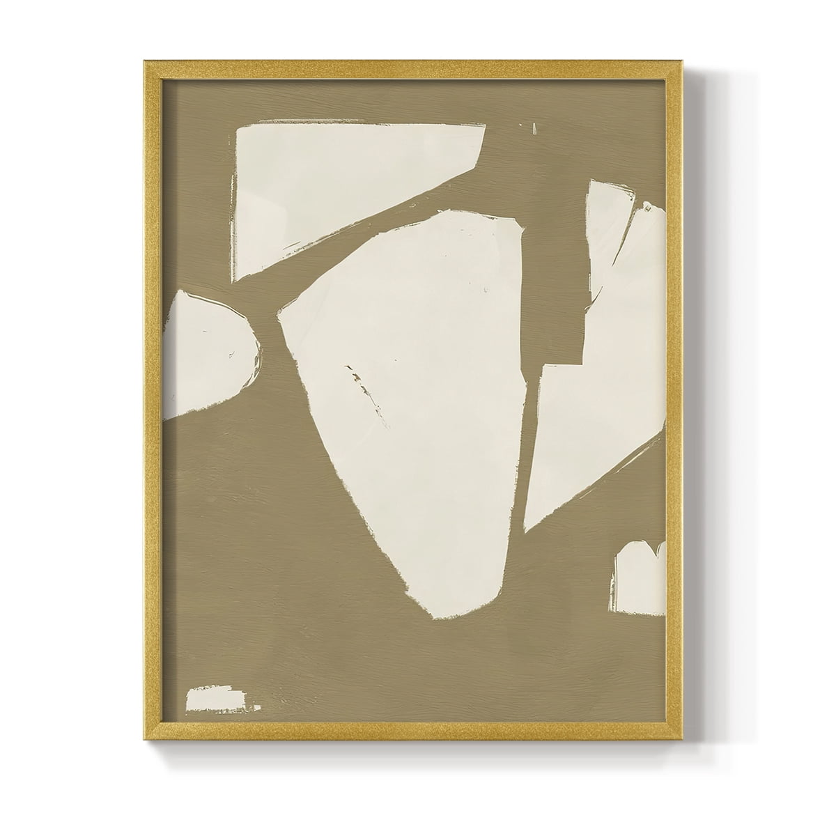 Chunky Abstract III Framed Print in Gold Solid Wood Framed Print No Nail Hanging