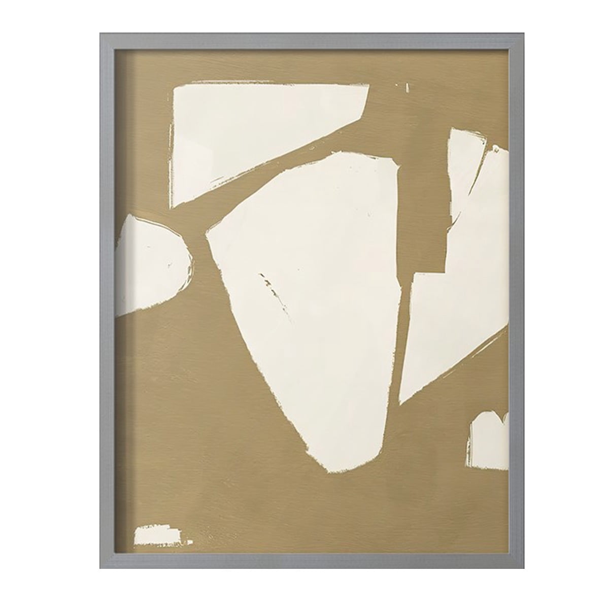 Chunky Abstract III Framed Print in Gray Solid Wood Framed Print No Nail Hanging