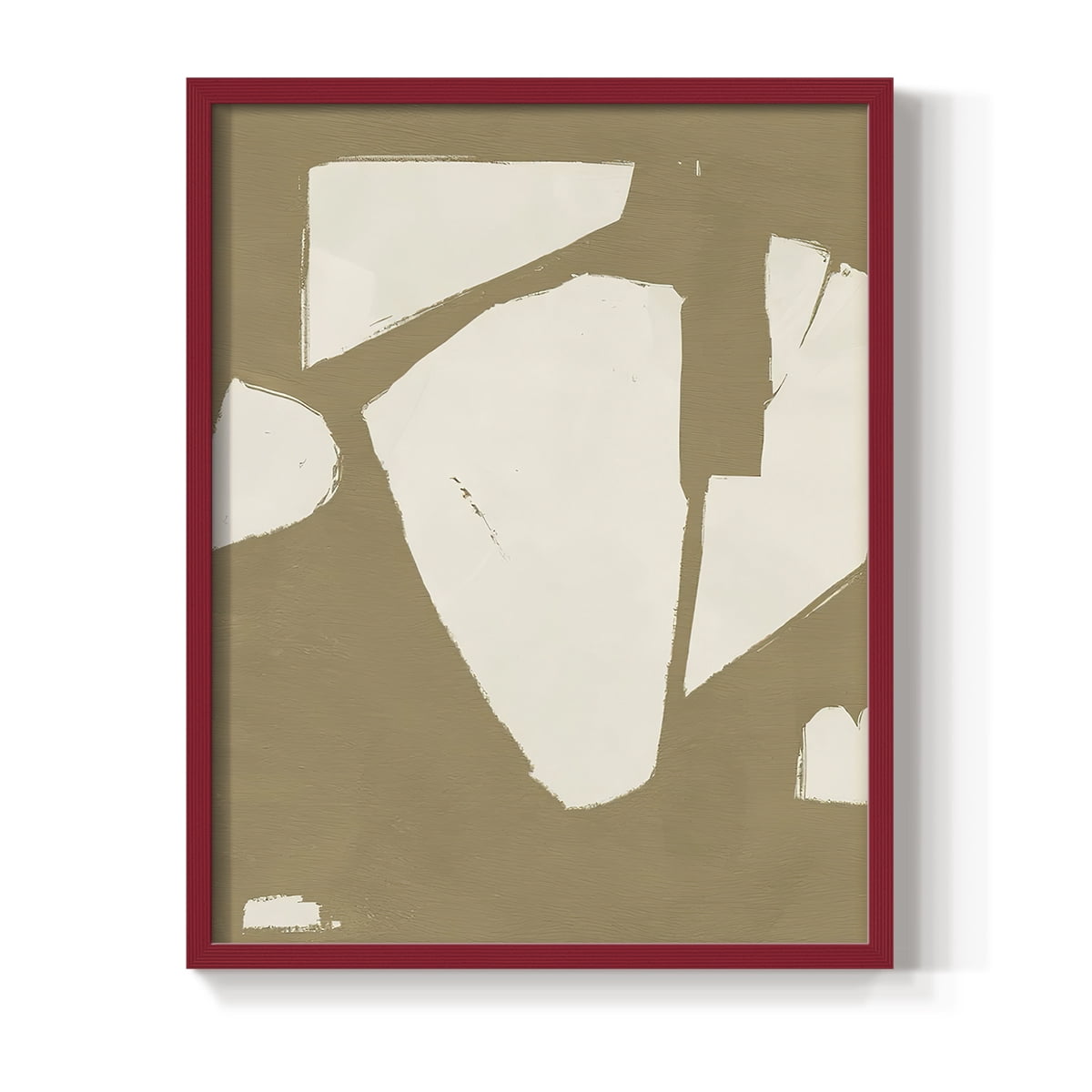 Chunky Abstract III Framed Print in Red Solid Wood Framed Print No Nail Hanging