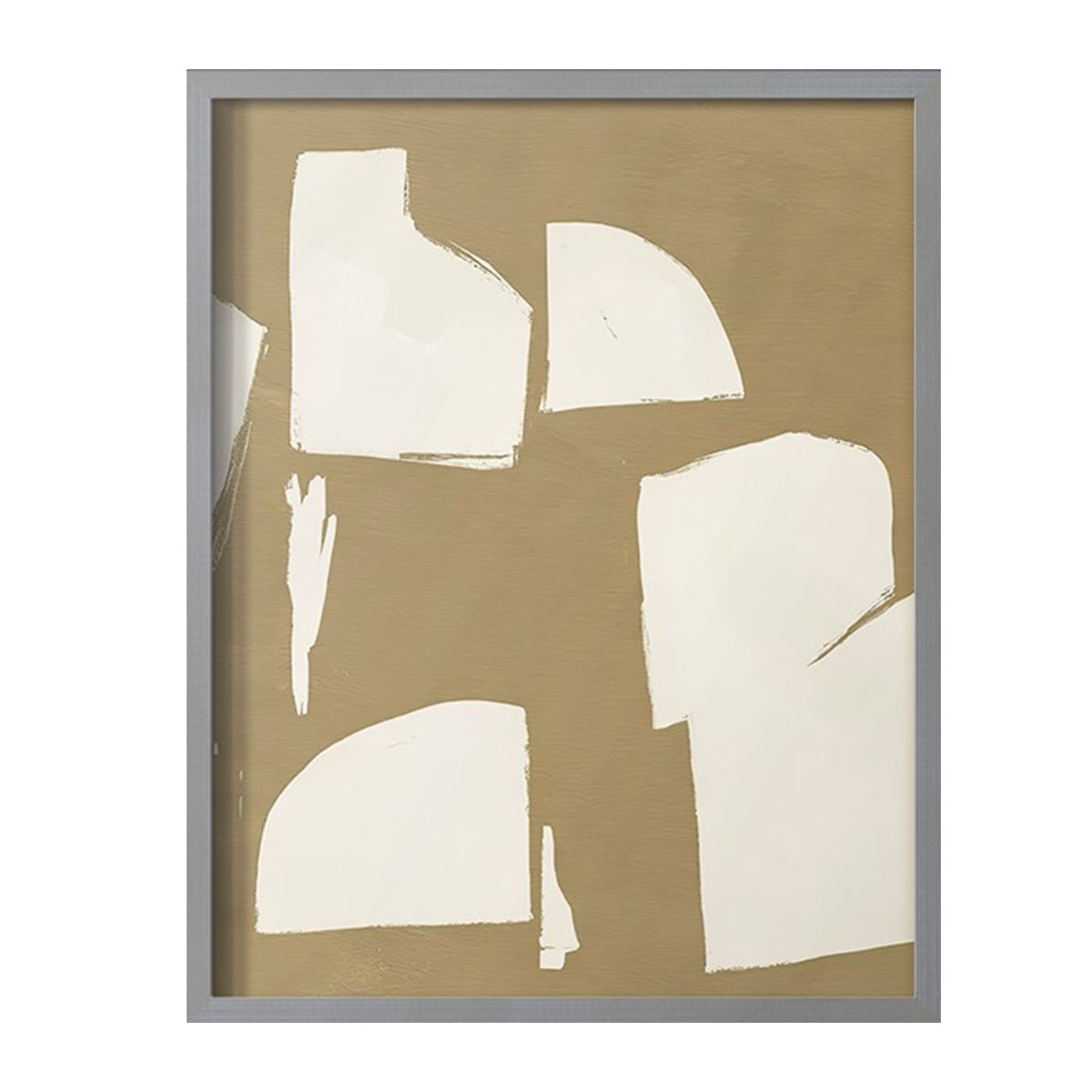 Chunky Abstract IV Framed Print in Gray Solid Wood Framed Print No Nail Hanging