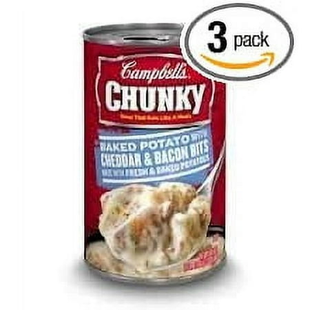 Chunky Baked Potato with Cheddar and Bacon Bits Soup 18.8 Oz (Pack of 3)