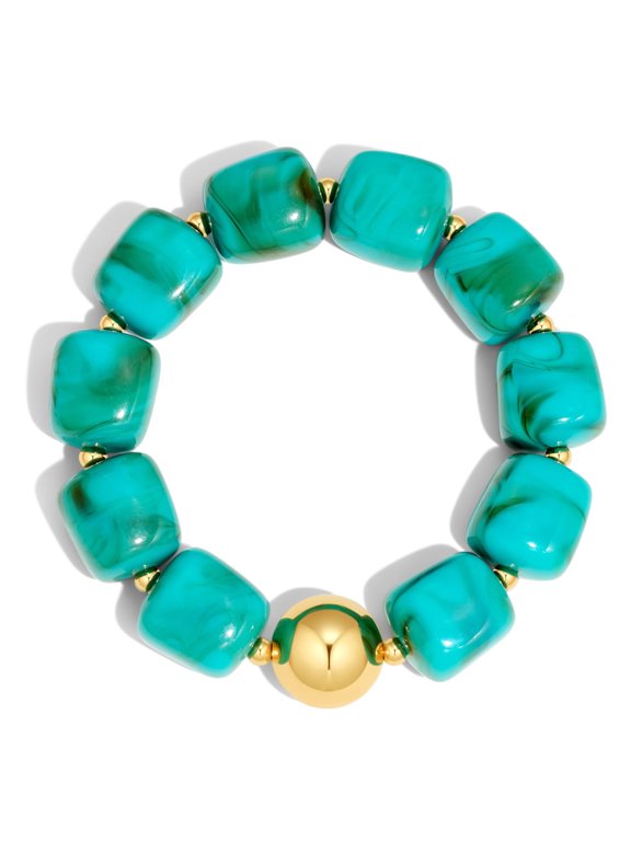 Chunky Beaded Bracelet for Women, Trendy Statement Big Colorful Resin Bead Bubble Bracelet, Summer Beach Boho Charm Jewelry Gift