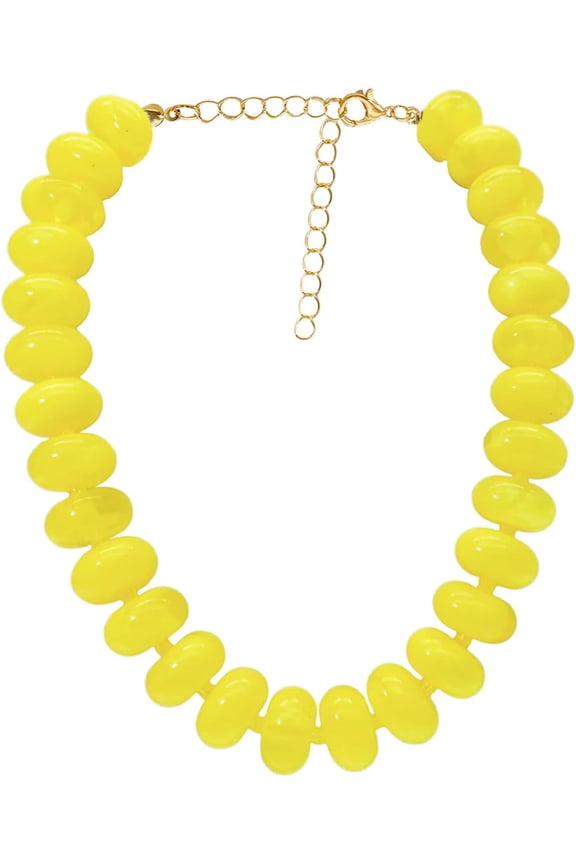 Chunky Beaded Necklace for Women Large Big Bead Choker Necklaces Trendy Boho Bold Beads Statement Neck Summer Jewelry Accessories[v9019]