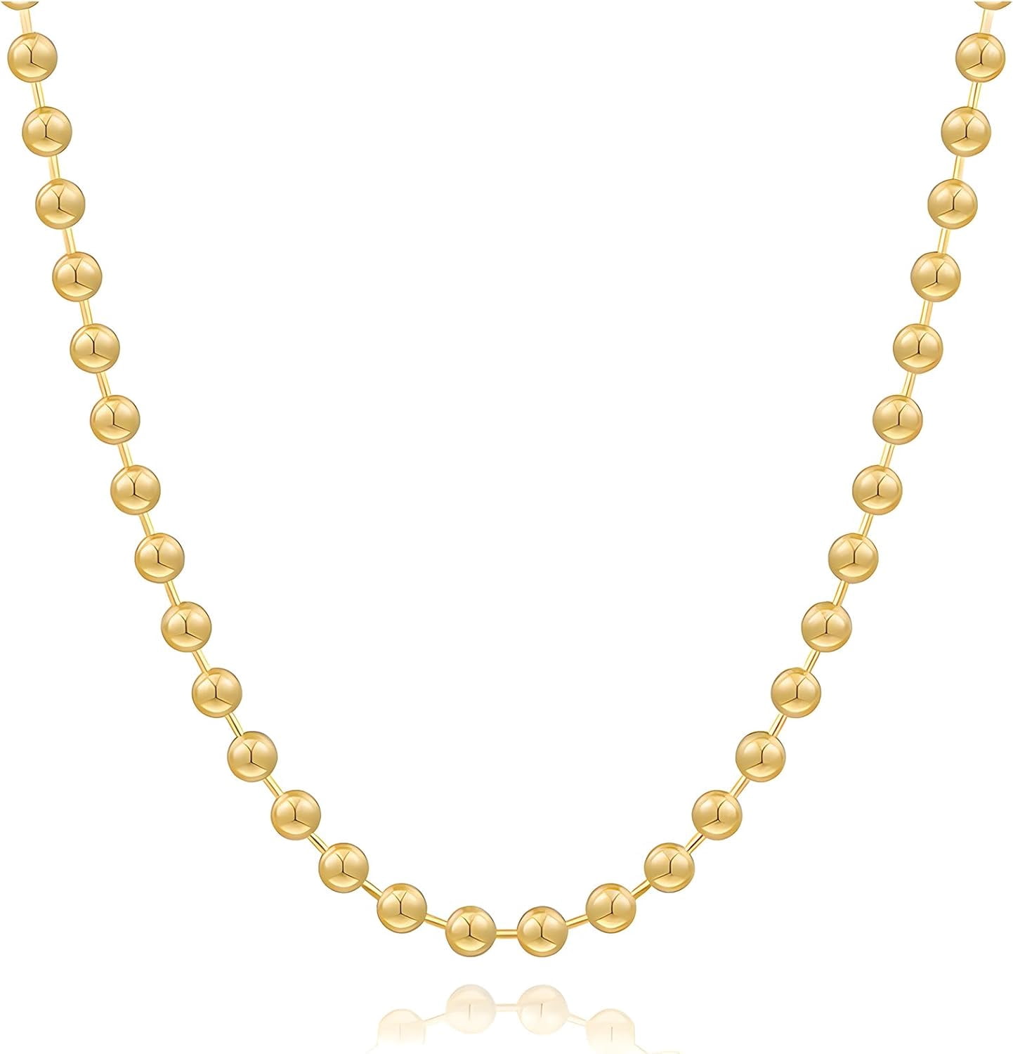 Otxas Chunky Heart Necklace Gold - Big Puffy Heart Statement Necklace For Women, Chunky Chain Jewelry, 45cm Length With Lobster Clasp