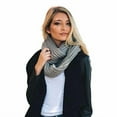 thumbnail image 1 of Chunky Braided Infinity Womens Scarf Thick Ribbed Knit Wrap Loop Winter Fashion Knitted Chunky Warm Plaid Scarf (Gray), 1 of 2