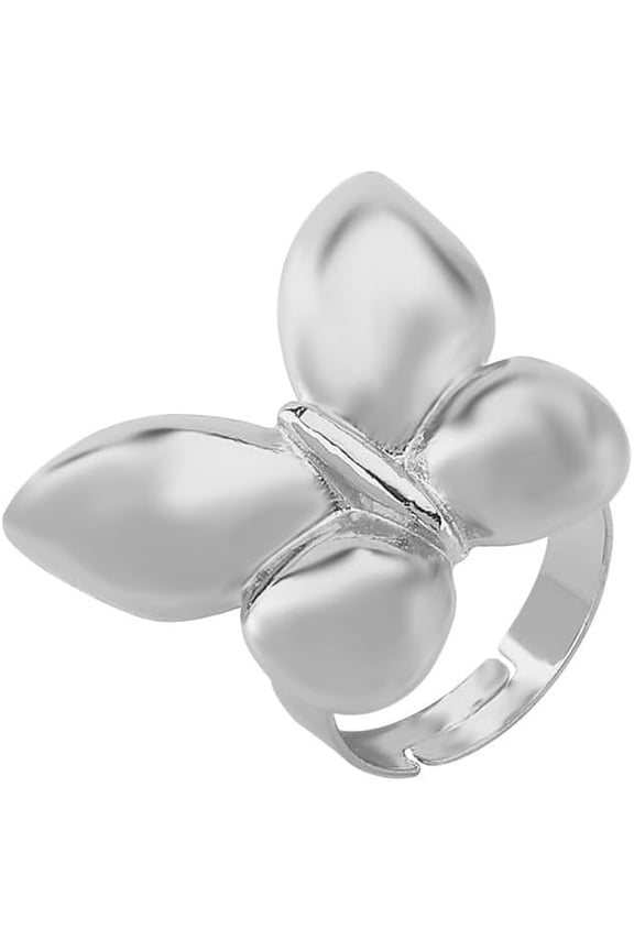 Chunky Butterfly Statement Ring for Women Gold Plated Adjustable Expandable Insect Animal Finger Rings Comfort Fit Fashion Chic Holiday Wedding Anniversary Party Jewelry