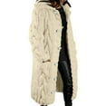 thumbnail image 1 of Chunky Cable Knit Cardigans for Women Hooded Open Front Cardigan Cable Knit Sweaters Plus Size Solid Color Chunky Long Sweater Coats 2023, 1 of 6